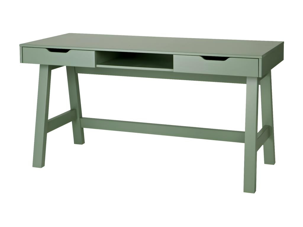 Bohometop - Green pine wood desk with drawers 48276GHVJ
