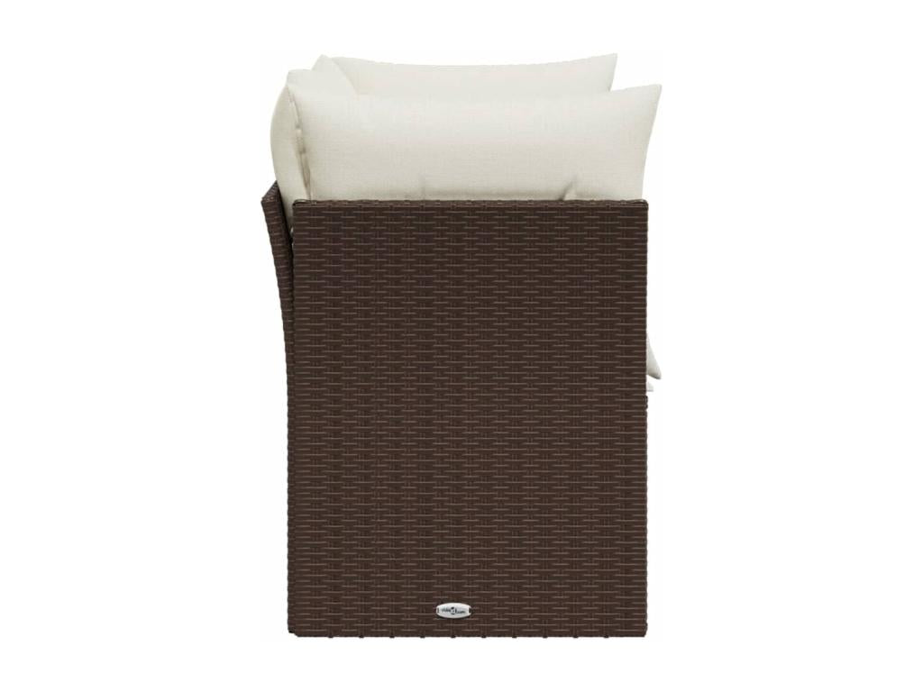 Garden sofa with cushions, 2-seater, brown woven resin, 72949GZNA