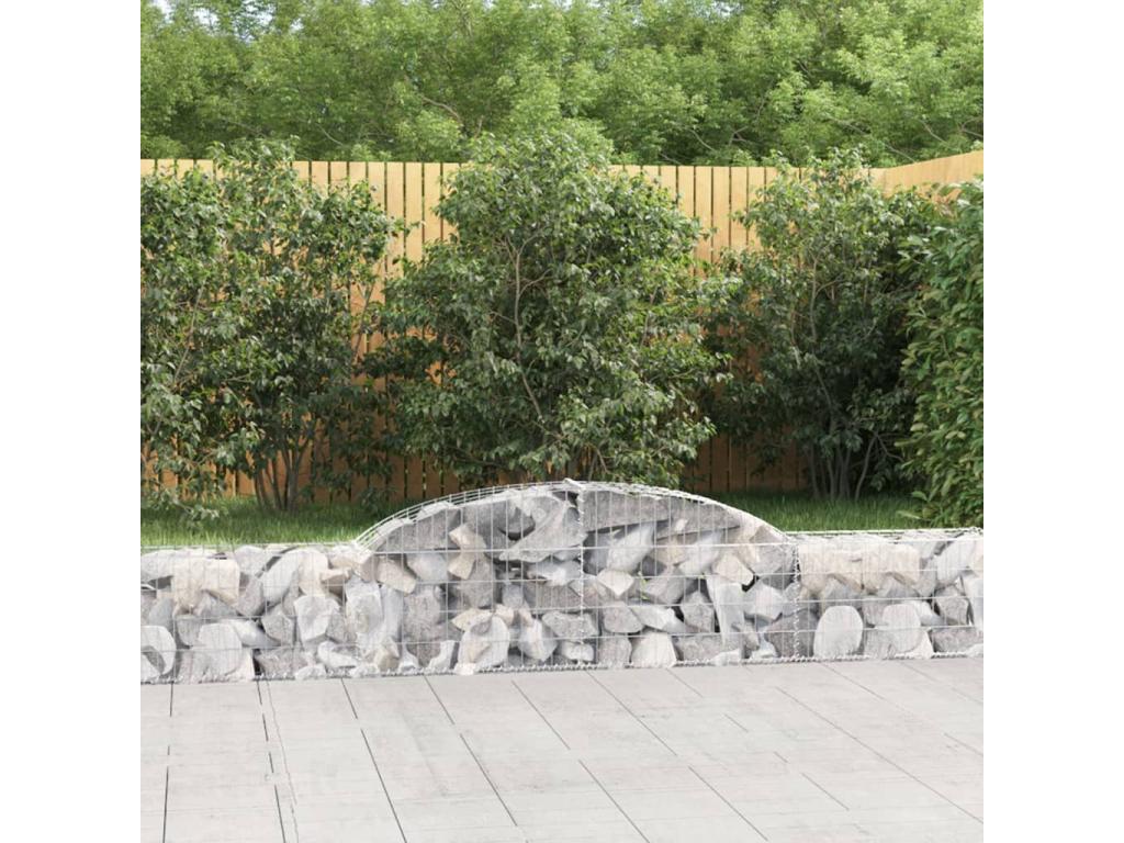 Arched gabion baskets, 7 pcs, 300x30x40-60, galvanized iron, 64349DMUG