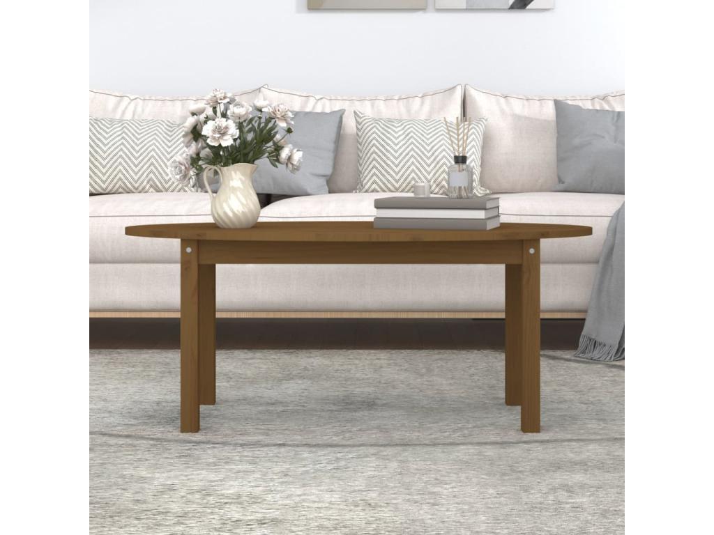 Coffee table, honey brown, 110x55x45 cm, solid pine wood, 83540XUYB