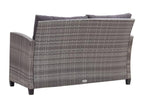 2-seater garden sofa and cushions, grey, 124cm, woven resin, 34513BGIW
