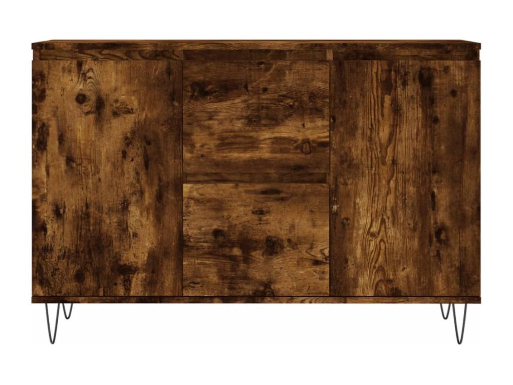 Smoked oak sideboard 104x35x70 cm engineered wood 37949VQTJ