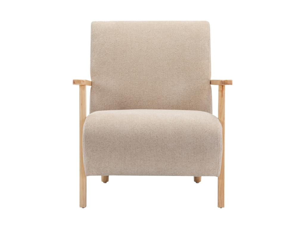 Nidchicshop 46951TWUD beige fabric and wood armchair