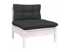 7-piece garden furniture set with cushions, white pine wood, 4 40215SSVV
