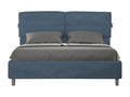 Bohometop 45207KTUO Upholstered Storage Bed 160x200 cm Blue Microfiber Bed