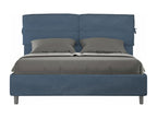 Bohometop 45207KTUO Upholstered Storage Bed 160x200 cm Blue Microfiber Bed