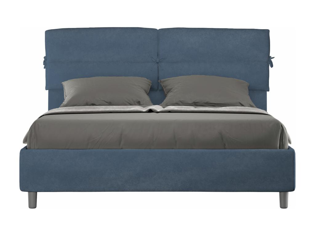 Bohometop 45207KTUO Upholstered Storage Bed 160x200 cm Blue Microfiber Bed