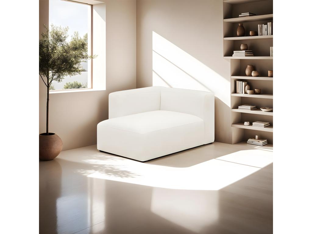 Modular left-hand corner chaise longue in ecru bouclé fabric - Bohometop 33749LPZR