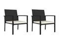 2-Piece Garden Dining Chairs, Black Wicker Resin, 33042IJBW