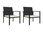 2-Piece Garden Dining Chairs, Black Wicker Resin, 33042IJBW