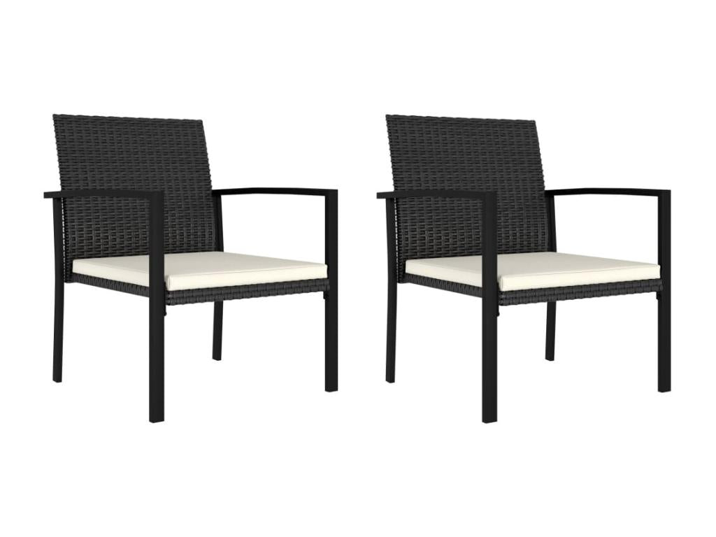 2-Piece Garden Dining Chairs, Black Wicker Resin, 33042IJBW