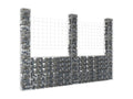 U-shaped gabion basket with 3 iron posts, 260x20x200 mm, 72092LGNF