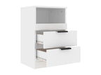 High Gloss White Engineered Wood Bedside Table 49111KFNF