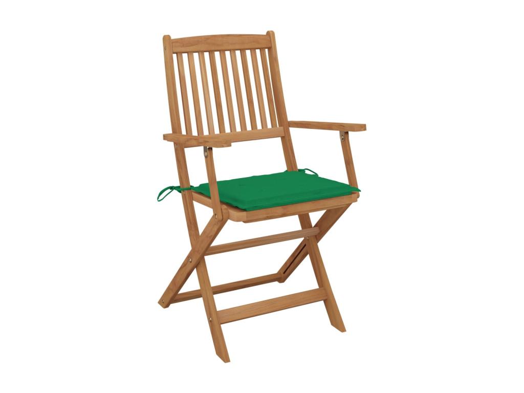 2-piece folding garden chairs with cushions, wood, by Bohometop 50 49848AVKR
