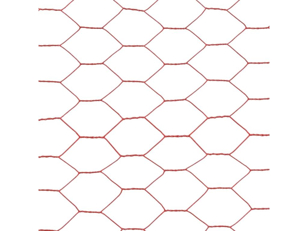 Steel fencing with PVC coating 25x1 m Red 7 34279XJEB