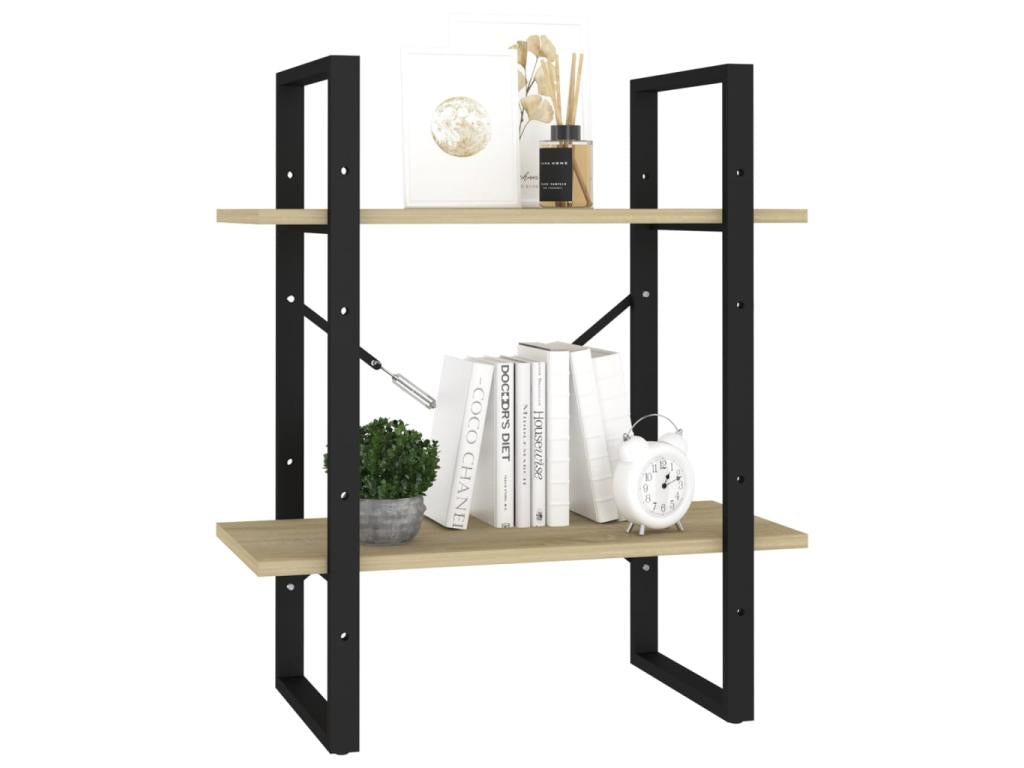 2-Tier Oak Bookshelf Nidchicshop 60x30x70 68443CPIZ