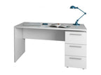 Bohometop Modern Desk Study Table with Chest of Drawers with 2 Drawers and 1 Door 138x60x74 cm White 80342LVDZ