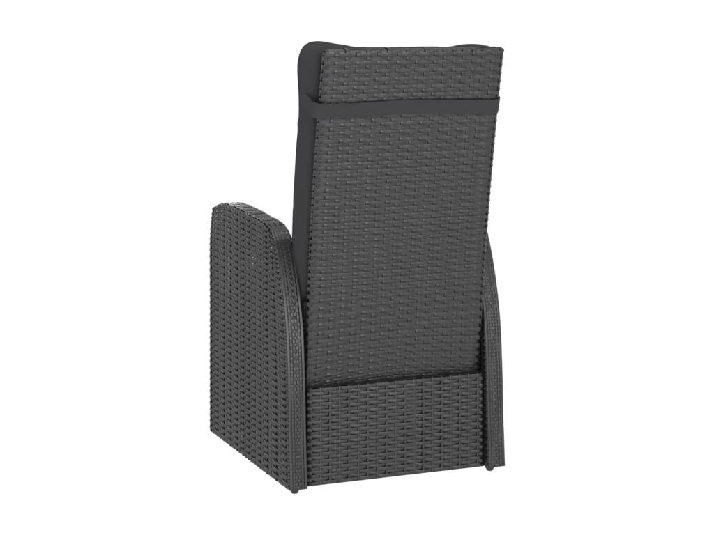 9-piece garden dining set with cushions, black wicker resin, 2 71435LNNS