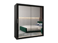 Nidchicshop 3-Door Sliding Wardrobe 200/180/62 2 Doors Black/Black 25035QYXY