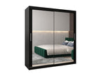 Nidchicshop 3-Door Sliding Wardrobe 200/180/62 2 Doors Black/Black 25035QYXY