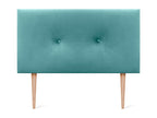 Bohometop Smooth Velvet Headboard with Buttons 105x115 with Bed Legs 105 - Turquoise 70752ZMBF