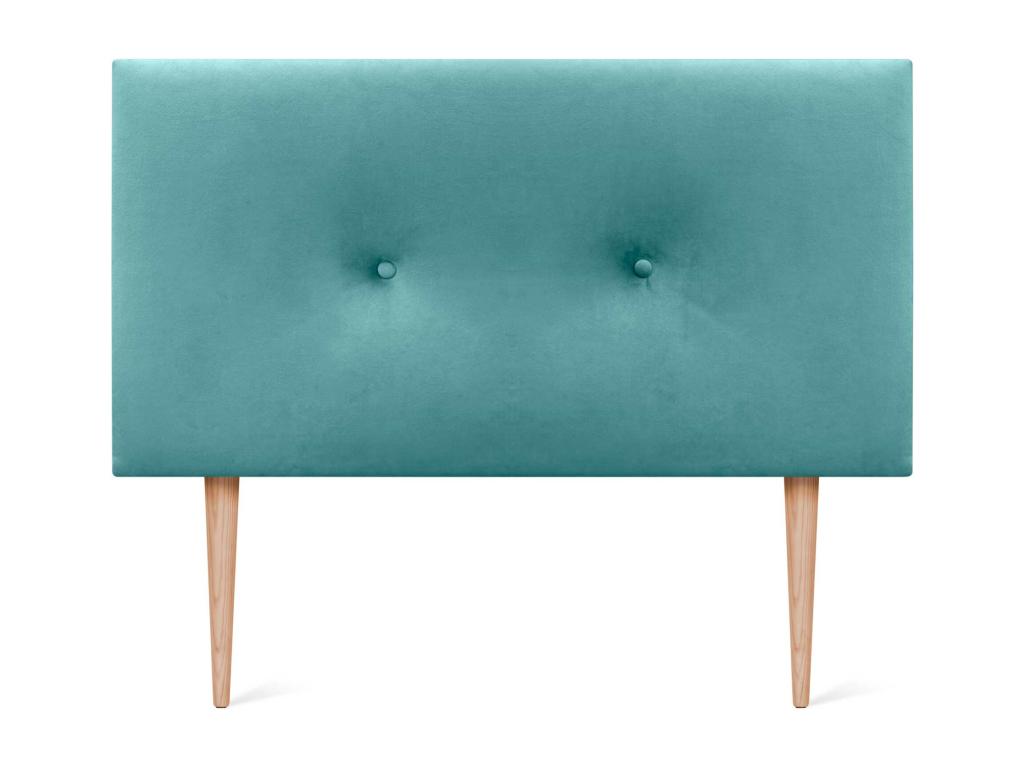Bohometop Smooth Velvet Headboard with Buttons 105x115 with Bed Legs 105 - Turquoise 70752ZMBF