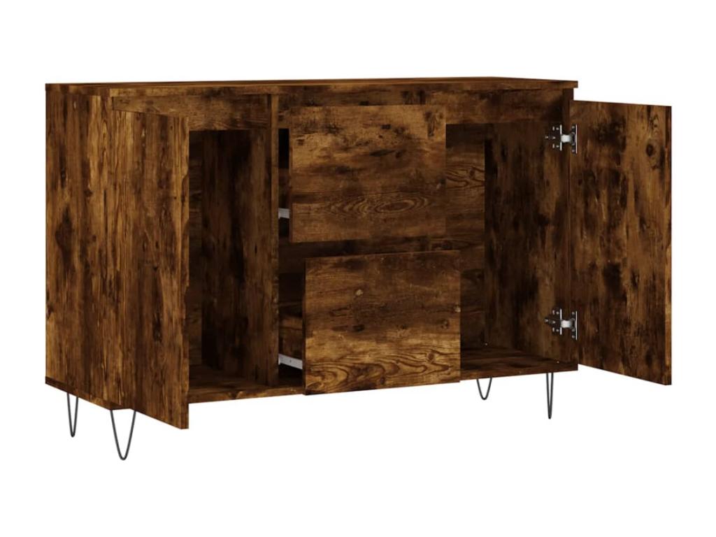 Smoked oak sideboard 104x35x70 cm engineered wood 37949VQTJ