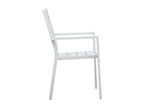 Garden chairs, set of 4, white HDPE, wood look, 81116MSQZ