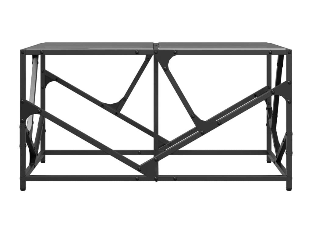 Coffee table with black glass top, 78.5x40x41 cm, steel, 09185CTCU