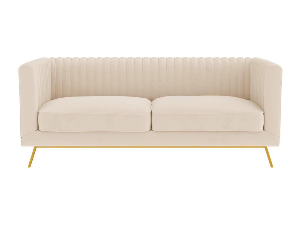 Two-seater sofa in beige velvet - Nidchicshop 66488ZONR