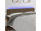 LED Headboard, Dark Brown, 180x5x78/88 cm, Fabric, 22292DLRX