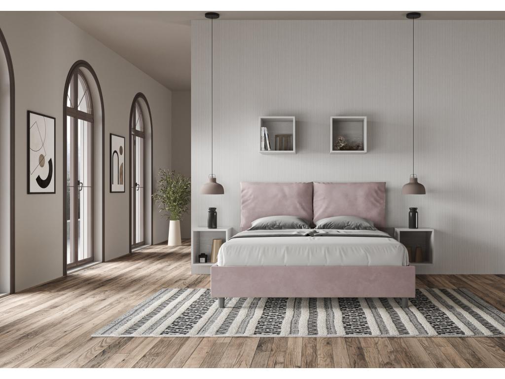 Bohometop 160x190cm Upholstered Double Storage Bed in Wisteria Microfiber 60778ZECK