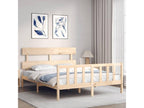 Bed frame with headboard 160x200 cm solid wood 74135KJGN