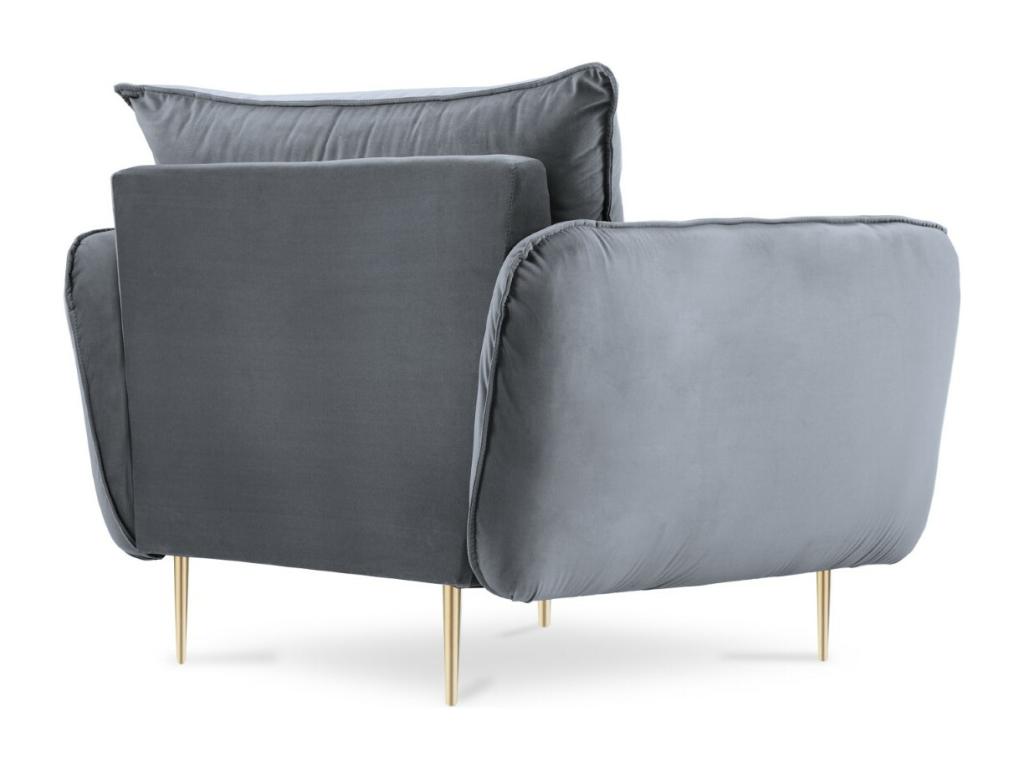 Bohometop - Bohometop armchair in blue-grey velvet - 97x94x95cm 57387VYSB