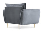 Bohometop - Bohometop armchair in blue-grey velvet - 97x94x95cm 57387VYSB