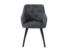 Bohometop - Dark Grey Fabric Chair 2 pcs 96455LUQA