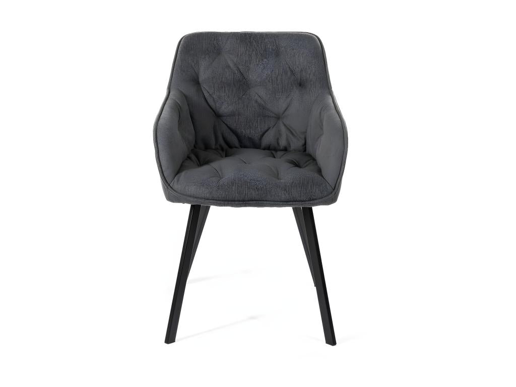 Bohometop - Dark Grey Fabric Chair 2 pcs 96455LUQA