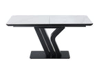Bohometop Extendable Dining Table for 6 to 8 People in Ceramic and Metal - White and Black Marble Effect - Bohometop 20412HYZN