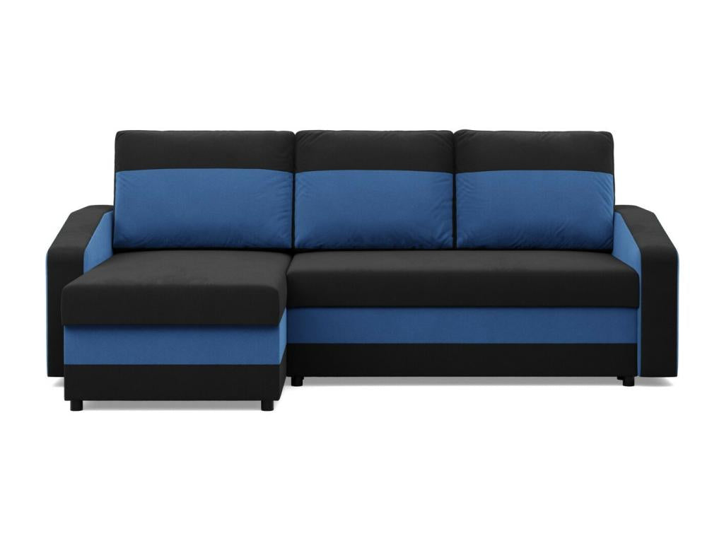 Corner sofa with sleeping function, Universal Seite Black Dark Blue 83998TAOH