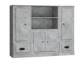 3-piece buffet set, concrete grey engineered wood finish, 55853FPXG