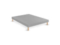 Upholstered bed base, grey, 140x200 cm - Handmade in France - Legs included - Height with legs: 27 cm