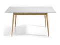 Bohometop extendable dining table, matte white and oak wood, 120 to 160cm, 75710NRHK