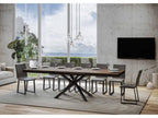 Bohometop Extendable Table 90x180/284 cm Walnut with Anthracite Frame 35959ZQDI