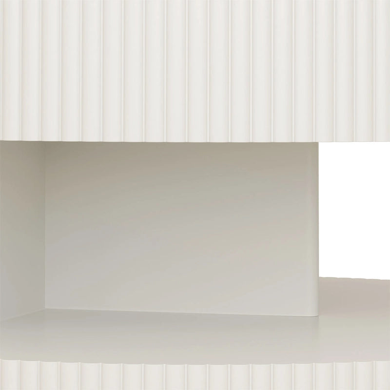 31.5" Round Coffee Table with 2-Tier Storage - Black, Embossed Stripe Design, 110 lb Capacity, Waterproof Surface, No Assembly Required