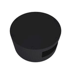 31.5" Round Coffee Table with 2-Tier Storage - Black, Embossed Stripe Design, 110 lb Capacity, Waterproof Surface, No Assembly Required