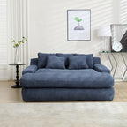 Chenille 2-Seater Lazy Sofa with 5 Back Pillows - 350 lb Capacity, No Assembly, High-Resilience Foam, Modern Relaxation Sofa