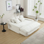 Chenille 2-Seater Lazy Sofa with 5 Back Pillows - 350 lb Capacity, No Assembly, High-Resilience Foam, Modern Relaxation Sofa