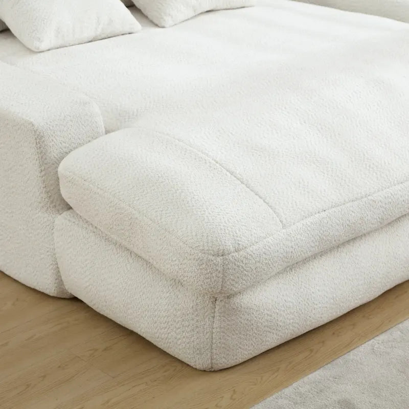 Chenille 2-Seater Lazy Sofa with 5 Back Pillows - 350 lb Capacity, No Assembly, High-Resilience Foam, Modern Relaxation Sofa