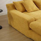 Chenille 2-Seater Lazy Sofa with 5 Back Pillows - 350 lb Capacity, No Assembly, High-Resilience Foam, Modern Relaxation Sofa