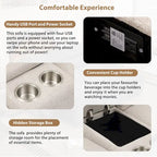 Power Recliner Corner Sofa with Storage & Cup Holders - 93" Wide, Beige Linen, Home Theater Sectional, 220 lbs per Seat Capacity